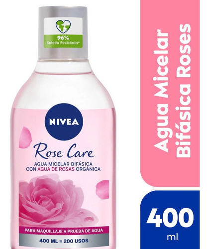 Agua Micelar Nivea Bifasica Rose Care 400 Ml