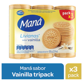 Galletitas Mana Vainilla Tripack 393 Gr