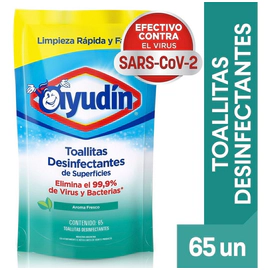 Toallitas Desinfectantes Ayudin Aroma Fresco Doypack 65 Un