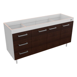 Bajo Mesada Sin Bacha Mueble Cocina Mosconi Express 1,60 Mts Blanco/Chocolate
