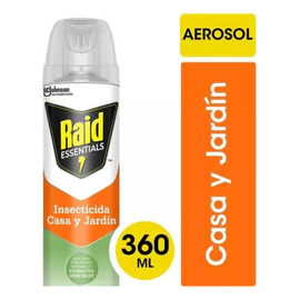 Raid Insecticida Casa Y Jardin Essentials Aerosol 360 Cc