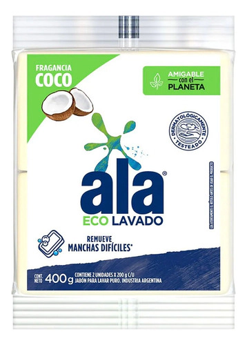 Jabón En Barra Ala Ecolavado 400 Gr