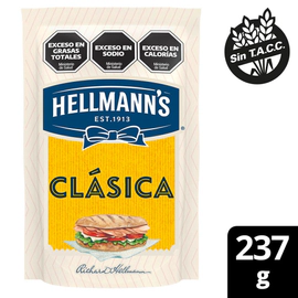 Mayonesa Clásica Hellmanns Sin Tacc Doypack 237 g