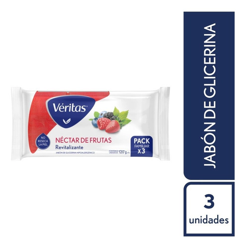Jabon De Glicerina Veritas Nectar De Frutas 3 120 Gr