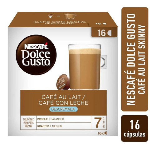 Cafe Nescafe Dolce Gusto Con Leche Descremada 16 Capsulas