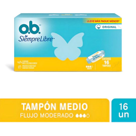 Tampones Ob Siempre Libre Original Medio 16 Un