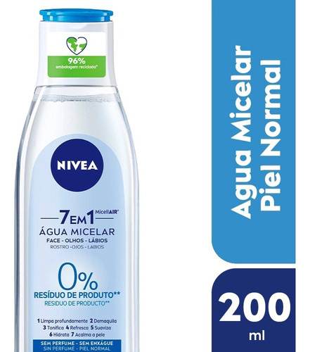 Agua Micelar Nivea 7 En 1 Micellair Piel Normal 200 Ml