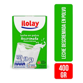 Leche En Polvo Descremada Ilolay Instantánea Sin Tacc 400 Gr