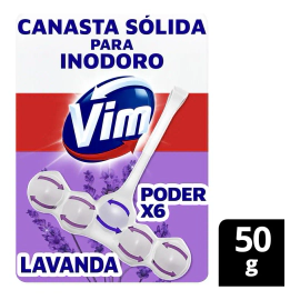 Vim Canasta Solida Inodoro Poder X6 Aroma Lavanda 50gr