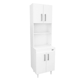 Aparador Columna De Cocina 4 Puertas Organizador Blanco