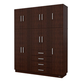 Placard Ropero Mosconi 10 Puertas 4 Cajones Wengue
