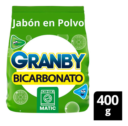 Jabón En Polvo Granby Bicarbonato Baja Espuma Limón 400 Gr