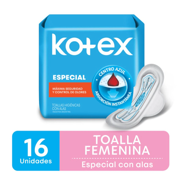 Kotex Femenina Toalla Especial 16 Un