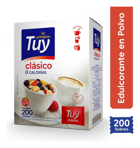 Edulcorante Tuy En Polvo Clasico Equilibrado 200 Sobres