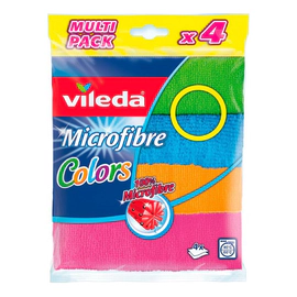 Paño Microfibra Vileda Multiuso Súper Absorbente Colores X4