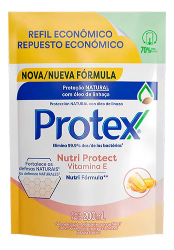 Jabon Protex Liquido Nutri Protect Vit E Doypack 200 Ml