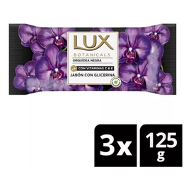 Jabón En Barra Lux Orquídea Negra 3 Un 125 Gr