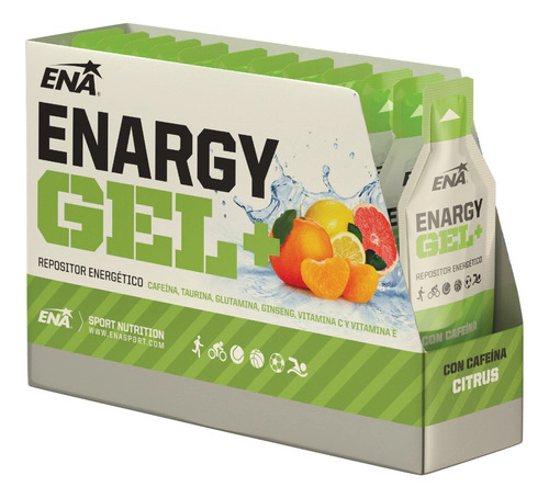 Cafeina Ena Enargy Gel Caja Sabor Citrus 12 Un.