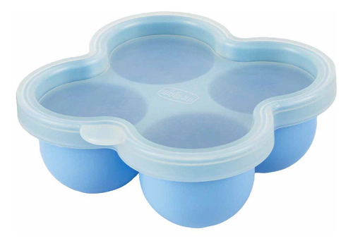 Chicco Cubetera Silicona 4 Porciones Redonda Celeste