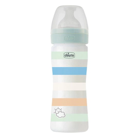 Mamadera Chicco Silicona Wellbeing 250ml 2m+ F.medio Verde