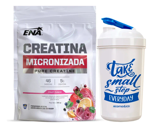 Creatina Monohidrato Micronizada Ena X300g Fruit Punch +vaso