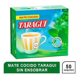 Mate Cocido Taragui Filtro Diamantado 50 Saquitos