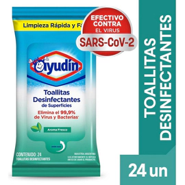 Toallitas Desinfectantes Ayudin Aroma Fresco X 24 Un