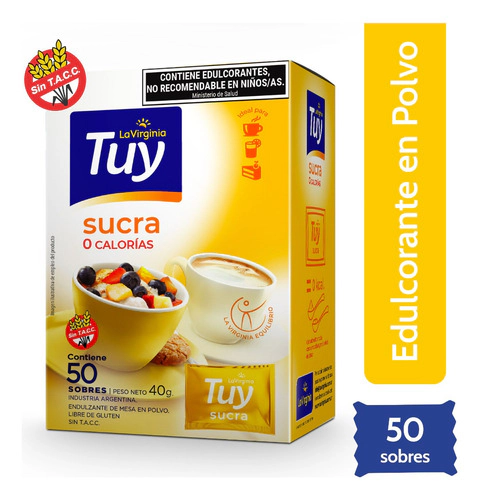 Edulcorante Tuy En Polvo Sucra Equilibrado 50 Sobres