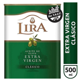 Aceite Lira Oliva Extra Virgen Clásico En Lata 500 Ml