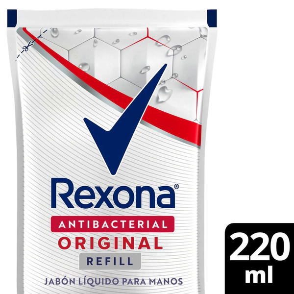 Jabón Liquido REXONA Antibacterial Original Recarga Económica 220 ml