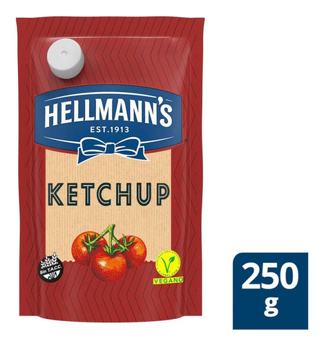 Ketchup Hellmanns Con Tomate Doypack X 250 Gr