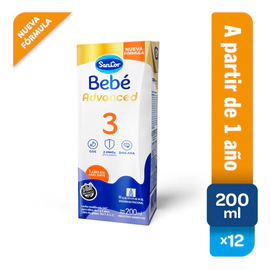 Sancor Bebé 3 Advanced - 200ml X 12 Unidades - Nueva Fórmula