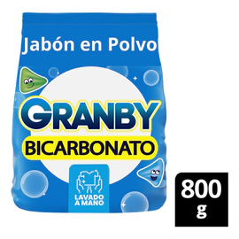 Jabón En Polvo Granby Bicarbonato Lavado A Mano Limón 800 G