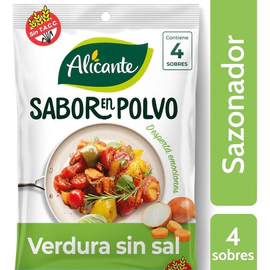 Sabor En Polvo Alicante Verdura Reducida En Sodio 4 Sobres