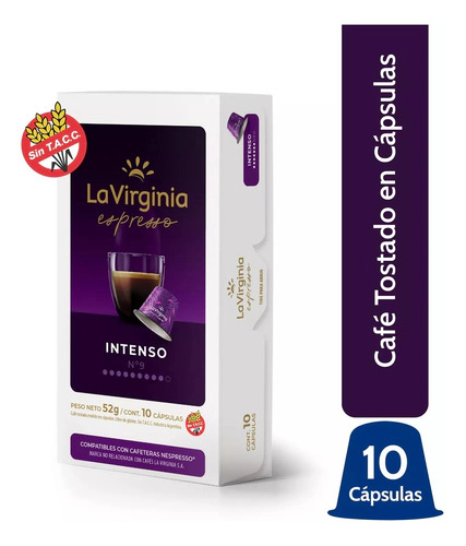 La Virginia Cafe En Capsulas Espresso Intenso N9 10 Capsulas