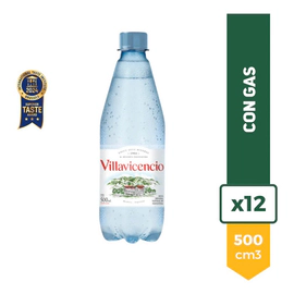 Agua Villavicencio Pet Con Gas 500 Ml X12