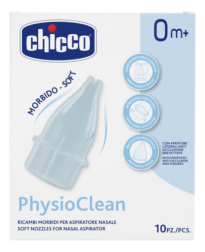Aspirador Nasal Manual Chicco Repuesto X10 Picos 0-24 Meses