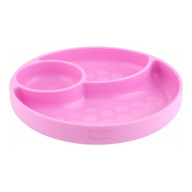 Plato Silicona Con Divisiones Chicco Rosa 12m+