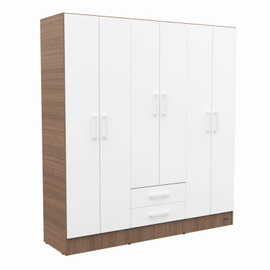 Placard 6 Puertas 2 Cajones Melamina Mosconi Dakar Mezzo/Blanco