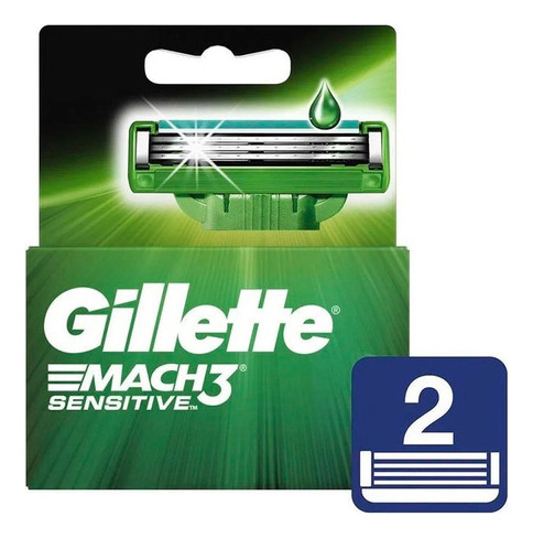 Repuesto Afeitadora Gillette Mach 3 Sensitive 2 Cartuchos