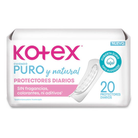 Protector Diario Kotex Puro Y Natural 20 Un
