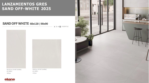 ELIANE PORC. SAND OFF WHITE 90X90 AC