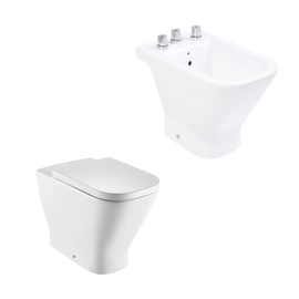 COMBO ROCA INODORO GAP CORTO CON TAPA SOFT CLOSE + BIDET 3 A