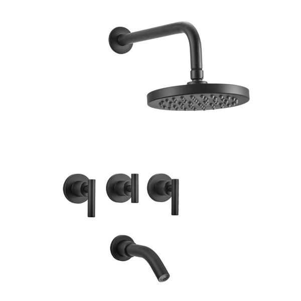 GRIFERIA DUCHA BICOMANDO ADRA BLACK PLUS PEIRANO