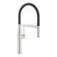 GROHE ESSENCE MONOCOMANDO COCINA ALTO SUPERSTEEL Y NEGRO