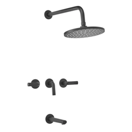 Grifería De Ducha Live Black Bicomando Con Transferencia