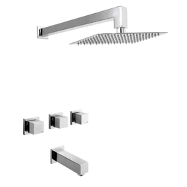 Grifería De Ducha Lago Bicomando Con Transferencia