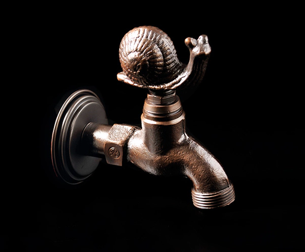 ROBINET CANILLA DE JARDÍN CARACOL COBRE VIEJO