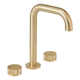 Grifería De Lavatorio Fabric Gold Bicomando De Mesada