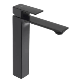 Grifería De Lavatorio Soria Black Monocomando Pico Alto De Mesada